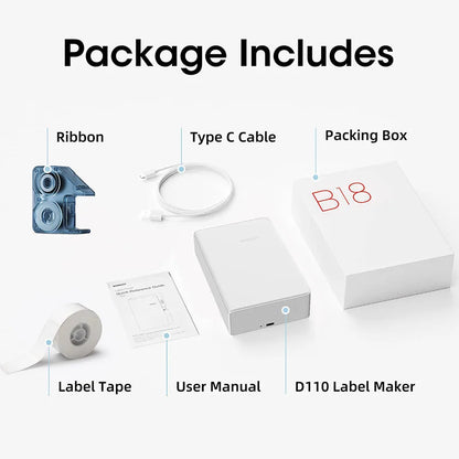 NIIMBOT N1/B18 Mini Portable Label Printer Thermal Transfer Pocket Label Maker With Long Life Ribbon And PET Stickers Gift
