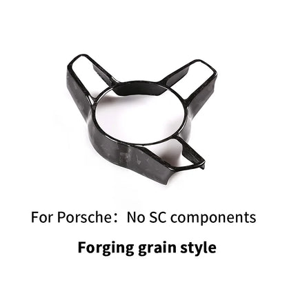 For Porsche Panamera Cayenne Macan 911 718 918 2014-2024 Real Carbon Fiber Car Steering Wheel Decorative Frame  Auto Accessories
