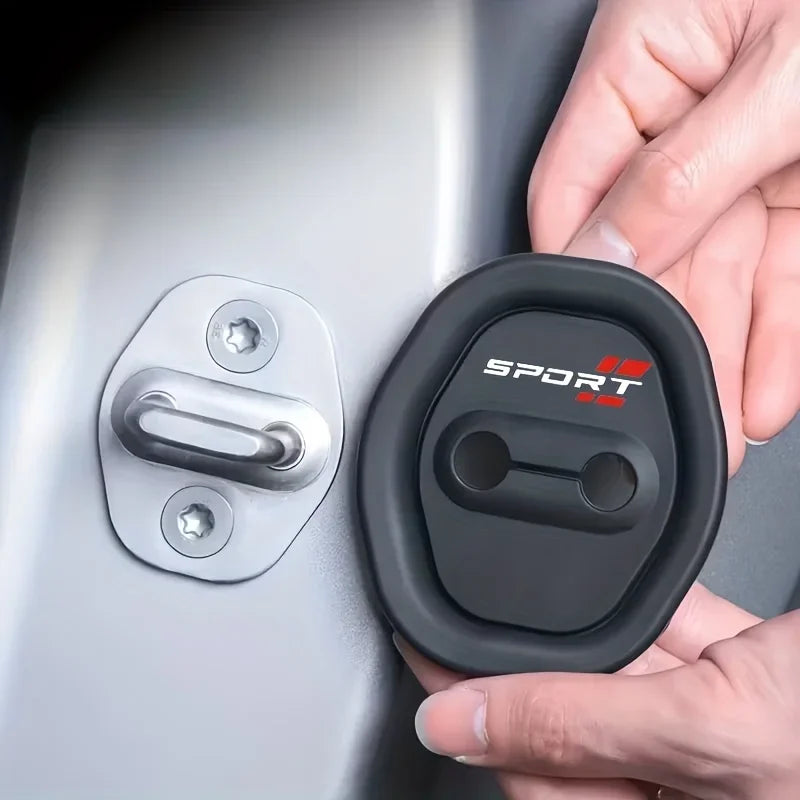 4-Piece Universal Car Silicone Door Lock Buckle Protector | Anti-Collision, Shock-Absorbing & Mute Buffering Pad