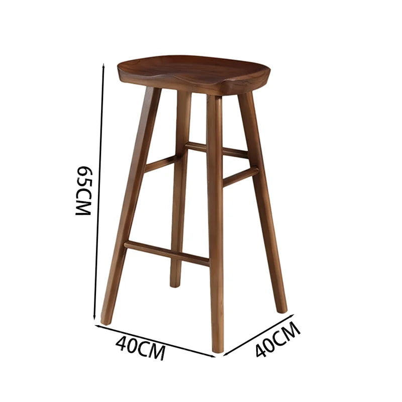 Nordic Bar Chair, Bar Stool, Solid Wood Home Chair, High Stool, Mobile Phone Store Stool, Modern Minimalist Bar Chair, Bar Stool