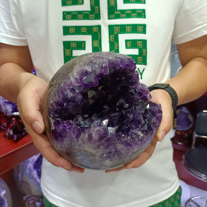 Naturally Formed! Uruguayan Amethyst, Purple Crystal, Geode Opening Laugh, Mineral Reiki, Healing, Wealth