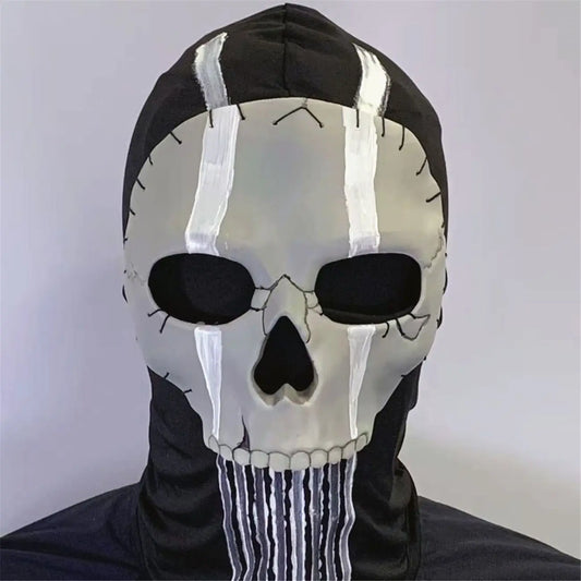 Cosplay Unisex Halloween Horror Ghost Skull Mask MW2 Latex Headgear Helmet Perform Party Masquerade Prop
