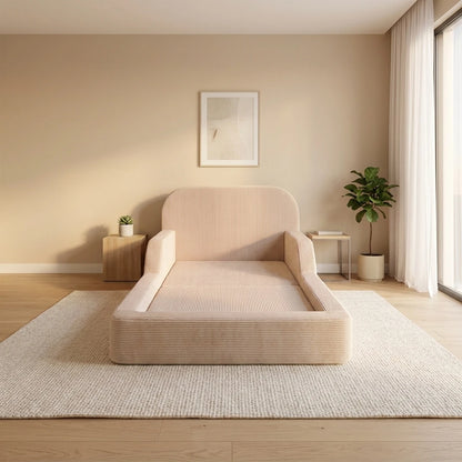 Hot Sale Montessori Foam Floor Bed for Children Bedroom Furniture Safe Kids Soft Frame Beds With Sponge Mattress Pre-Assembled