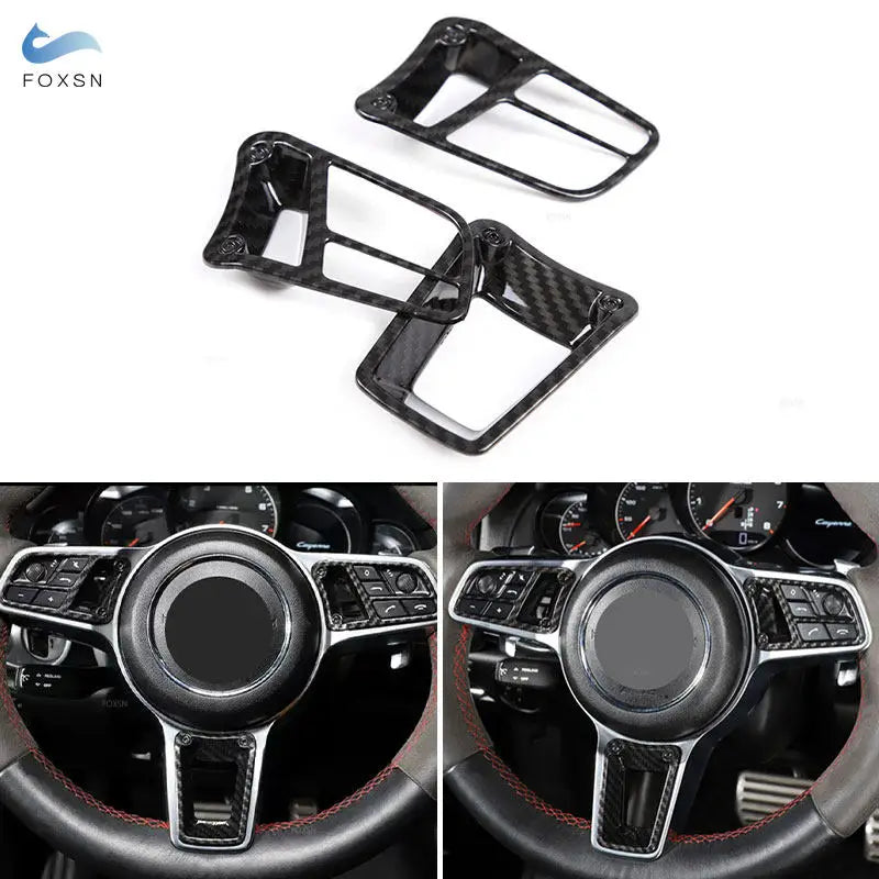 Car Interior Steering Wheel Cover Carbon Fiber For Porsche Panamera  Macan 2014-2020 Cayenne 2015-2020 718 911 918 2012-2015