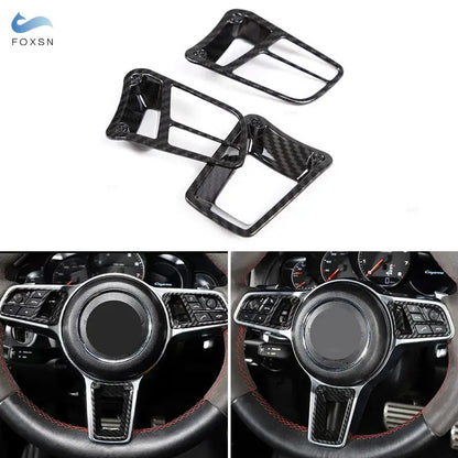 Car Interior Steering Wheel Cover Carbon Fiber For Porsche Panamera  Macan 2014-2020 Cayenne 2015-2020 718 911 918 2012-2015