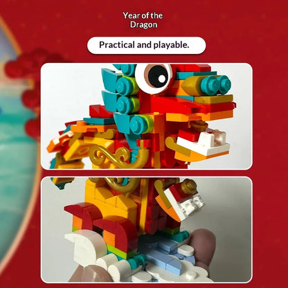 LEGO Building Blocks 40575 Year of the Rabbit & 40611 Year of the Loong Children's Puzzle Toy Gift Set