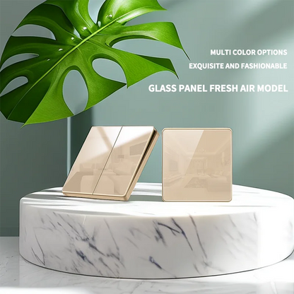 86X86MM Tempered Glass Wall Switch Socket EU FR UK Standard USB Charging Port 10A/13A 250V 1/2/3/4 Gang Crystal Panel