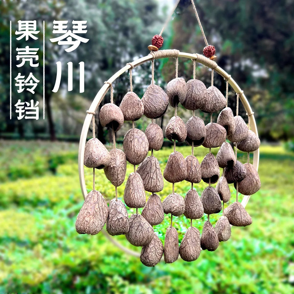 Indonesia Natural Plant Shell Bell Pendant Sound Therapy Meditation Hand Ringing Bells Plant Fruit Wind Chimes Pendant