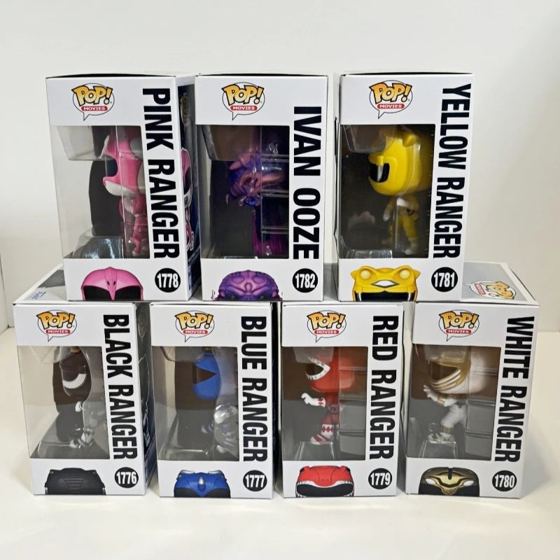 Funko Pop! Mighty Morphin Power Rangers Red Black Yellow Blue Pink Ranger Lvan Ooze Ninja MegaZord Figure Collectible Model Gift
