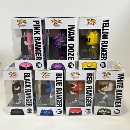 Funko Pop! Mighty Morphin Power Rangers Red Black Yellow Blue Pink Ranger Lvan Ooze Ninja MegaZord Figure Collectible Model Gift