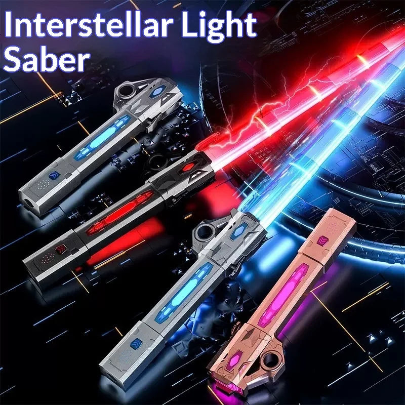 Children's Boy Laser Sword Planet Telescopic Light-Up Sword Two-In-One Multicolor Flashing Fluorescent Stick Toy Gift
