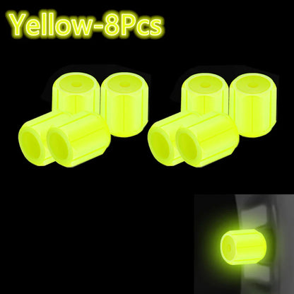 Luminous Tires Valve Caps Car Styling Universal Fluorescent Tire Valves Cap Car Motorcycle Bike Wheel Plug Tyre Hub Cover Decor