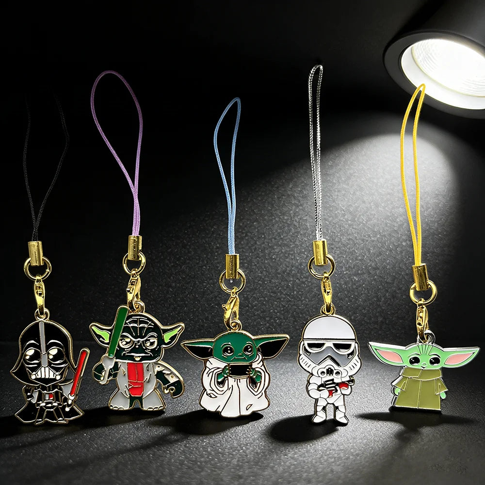 Star Wars 5pcs Phone Chain Lanyard Set - Unisex Stormtrooper Darth Vader Cute Anti-Loss Cellphone Keychain Charm Jewelry Gift