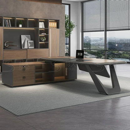 European Modern Office Desk Wooden Computer Gaming Decoration Drawer Office Desk Luxury Storage Meuble Bureau Home Furniture