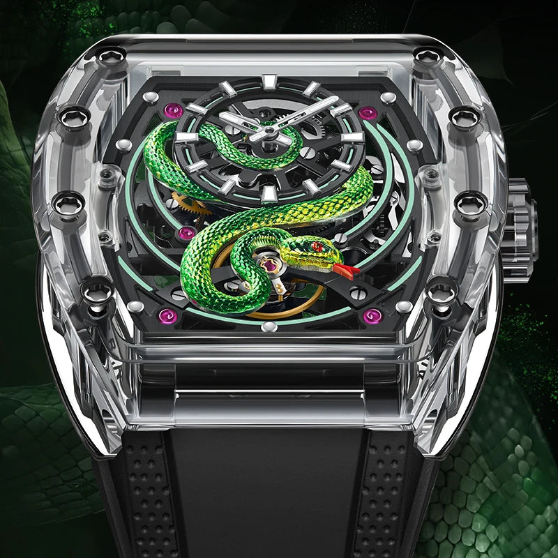 BONEST GATTI Watch Birthday Gift for Husband German Automatic Mechanical Luminous Year of the Snake Limited Edition Men's Watch