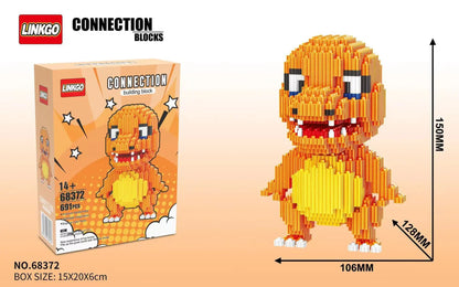 Pokemon Gengar Building Block Bulbasaur Charmander 3D Model Assembly Connection Mini Brick Figure Toys for Home Decora