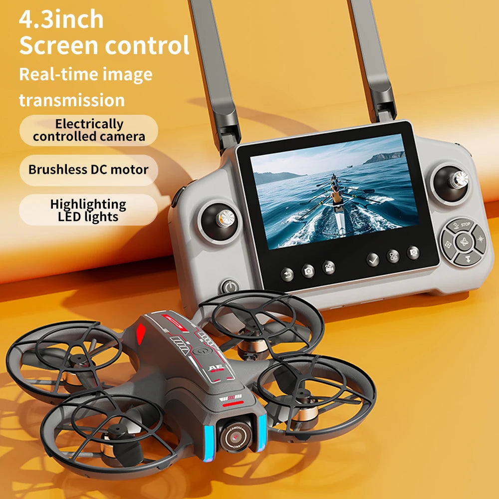 Mini Drone 8K HD-VR Dual-camera 180 ° ESC Optical Flow Obstacle Avoidance Motor Drone UAV Remote Control Quadcopter Universa Toy