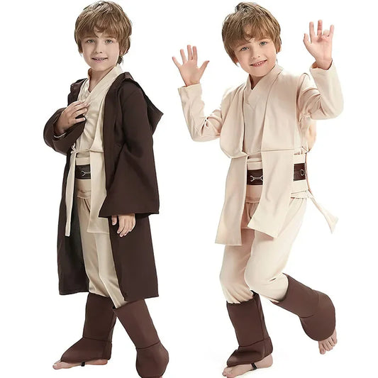 Star Wars Costume Obi-Wan Kenobi Cosplay Jedi Warrior Cosplay Hooded Cloak Clothing Suit Halloween Party Costumes