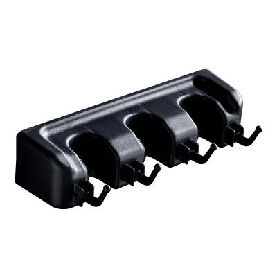 Wall Mounted Mop Holder 3/4/5 Position Multi-Functional Broom Hanger Shelf Kitchen Storage Home Black Plastic Mop Holder