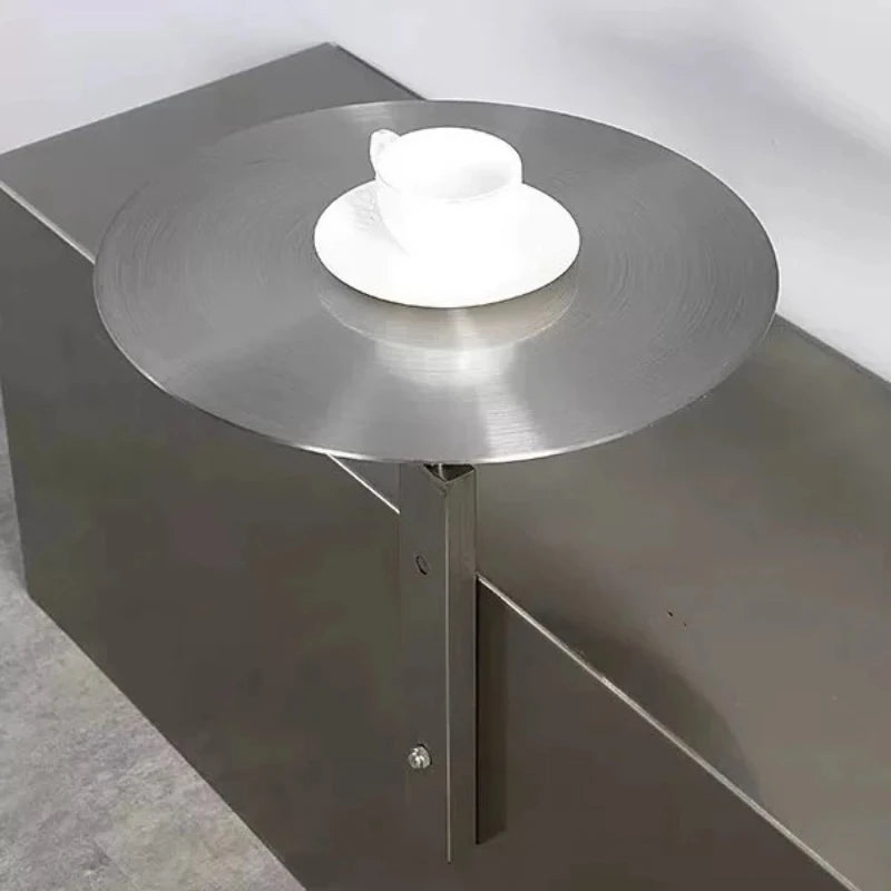 Modern Minimalist Stainless Steel Hang on Bar Table Compact Counter Space Saving Corner Desk for Cafe Shop Rustproof