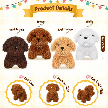 Teddy Dog Plush Toys 4.72 Inch Stuffed Puppy Dogs Mini Plush Dogs for Adopt a Puppy Party Favors Christmas Baby Shower Birthday