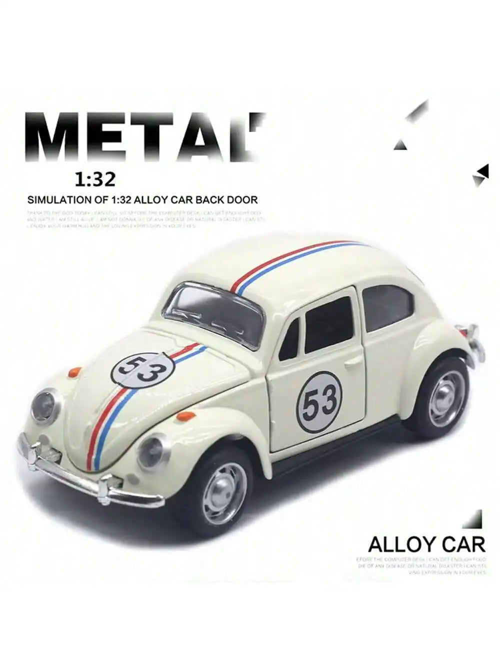 1:32 Volkswagen Beetle Alloy Car Metal Classic Toy Model with Pull Back Function Vehicles for Child Gifts