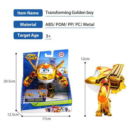 Super Wings 5 Inches Transforming Traver Transforms from Airplane to Robot in 10 Steps Deformation Action Figures Kid Toys Gift