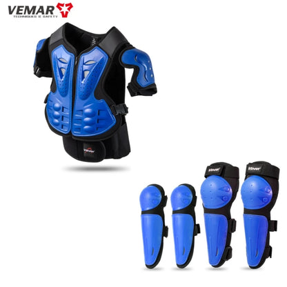 Kids Motorcycle Riding Body Armor/Elbow Knee Protector Children Motocross Back Vest Chest Off-Road Moto Cycling Protective Gear