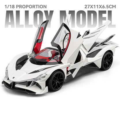 1:18 Apollo Project EVO Alloy Sports Car Model Diecast Metal Concept Racing Car Vehicle Model Sound and Light Childrens Toy Gift