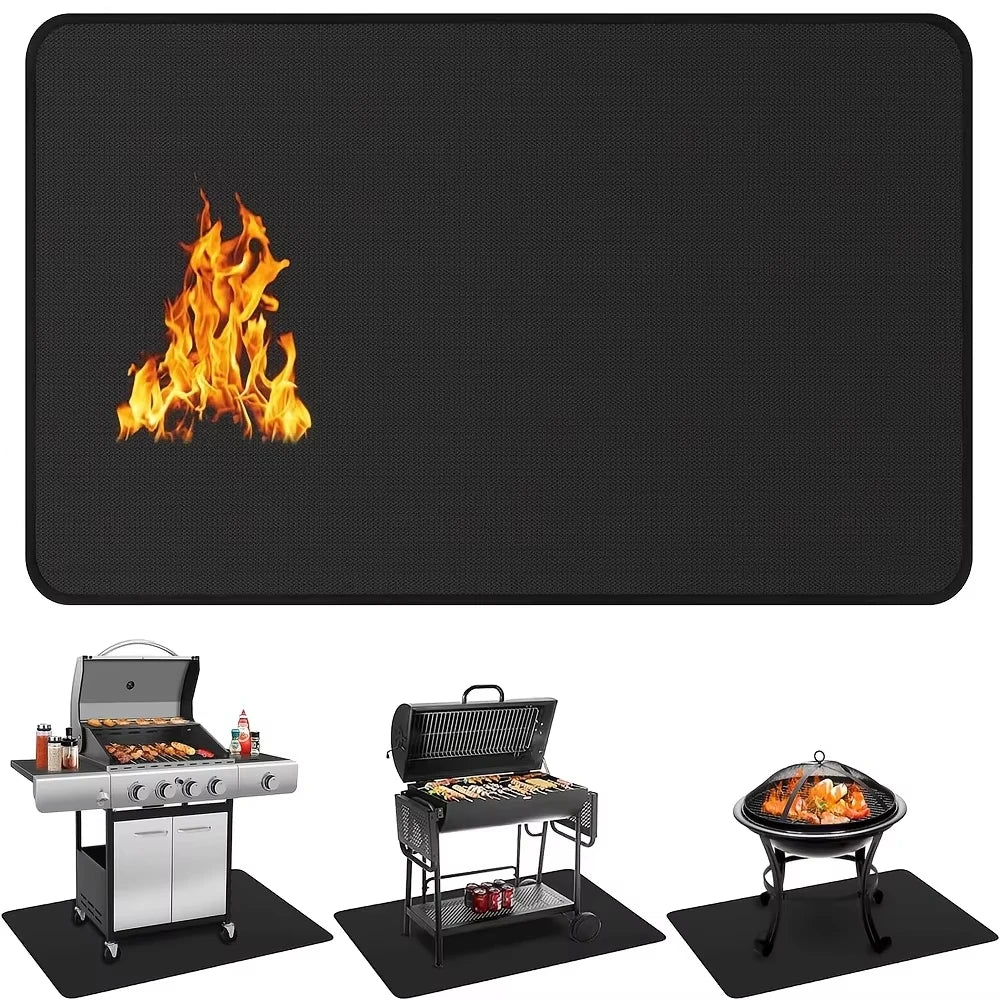 Outdoor Barbecue Pad for Protecting Wooden Floors Heat Resistant Fire Pit Mat, Flame Retardant Pad