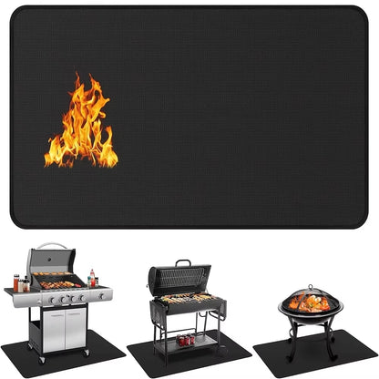 Outdoor Barbecue Pad for Protecting Wooden Floors Heat Resistant Fire Pit Mat, Flame Retardant Pad