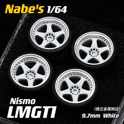 Hotwheels Tomica MiniGT (Supplied with axle) 1/64 Chika Wheels with Rubber Tires Model Car Modified Parts BBS RS JDM VIP For