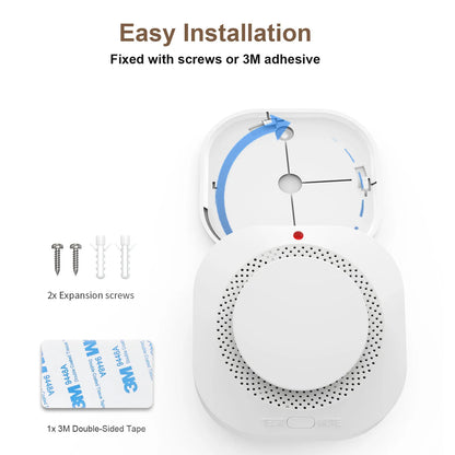 ZigBee WiFi Smart Smoke Detector Alarm, Works with Tuya Smart Life App Compatible Fire Sensor for Home Security, App Alerts