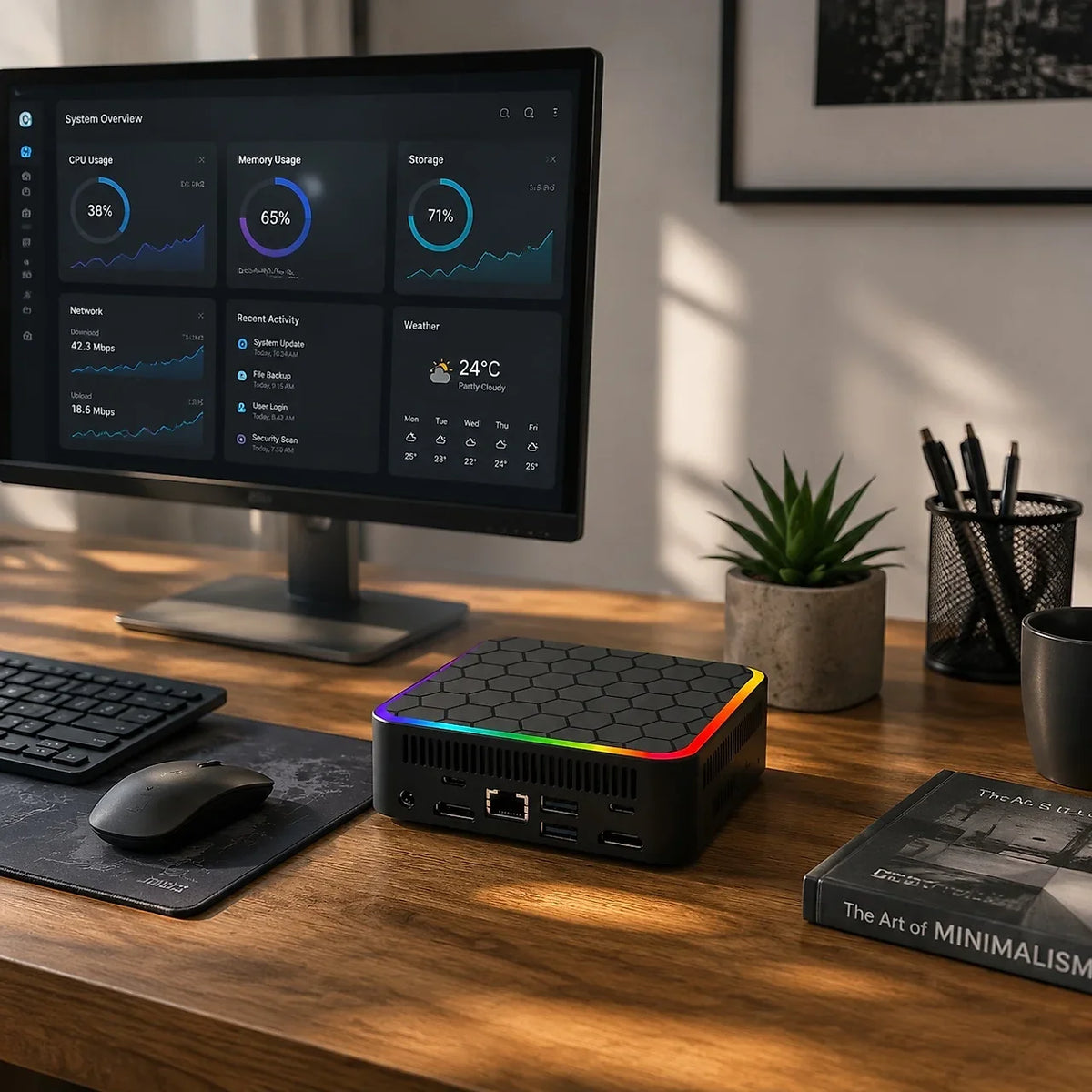 Intel Core I9 10980HK Windows 11 Pro Portable Pc Computer 32GB RAM 1/2TB SSD WIFI 6 BT5.2 4K 60Hz HD Mini Gaming Office Study Pc