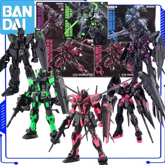 Genuine Bandai MG 1/100 Aile Strike Gundam Ver.RM Recirculation Color Neon Pink Action Figure Model Kit Toy Gift Model