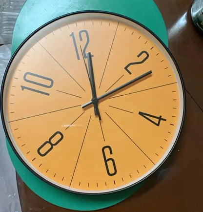 Atomic Wall Clock Battery Operated Round Analog Modern Wall Clock Automatically Clock for Office Classroom Bedroom Living Room