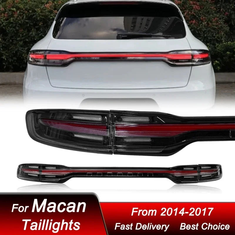 Hot styling Car through Tail Lights For Porsche Macan 14-17 new style full LED DRL tail lamp Dynamic Turn Signal Light Assembly