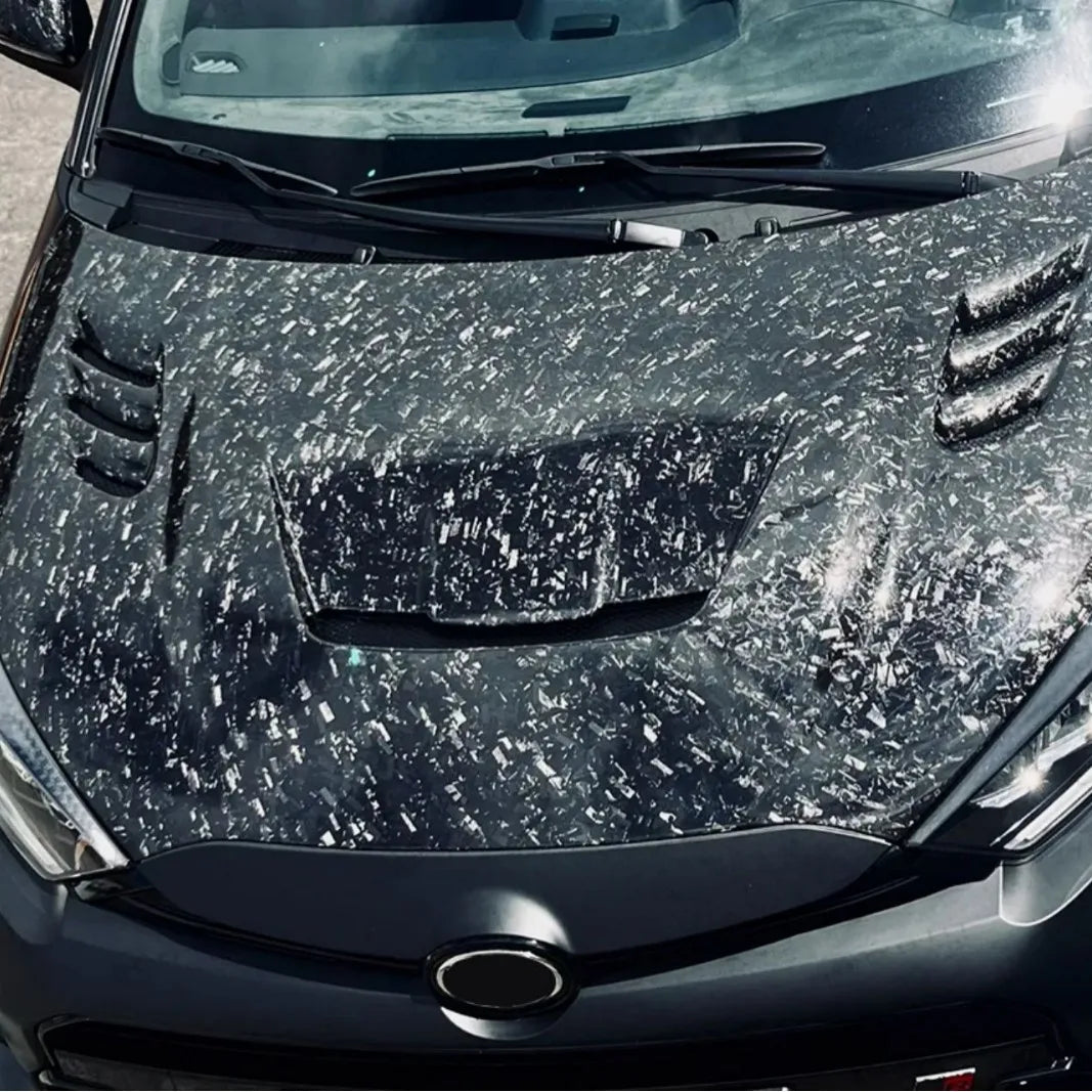 Real Carbon Fiber Front Engine Hood For Toyota GR Yaris GXPA16 Car Front Engine Hood Bonnet Air Vent Cover Bodykit FRP 2020+