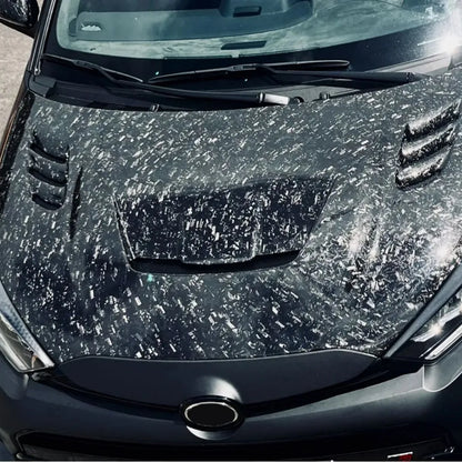 Real Carbon Fiber Front Engine Hood For Toyota GR Yaris GXPA16 Car Front Engine Hood Bonnet Air Vent Cover Bodykit FRP 2020+
