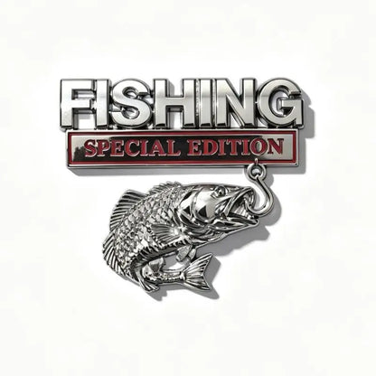 Fishing Car Sticker Metal Fishhook Badge Special Edition Waterproof Decal for Auto Truck SUV Fishing Enthusiasts