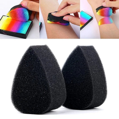 10Pcs Face Brush ，3pcs Finger Sponge Case Daubers Foam and 6pcs Paint Sponges for Oil Acrylics Watercolor Rock Canvas Painting