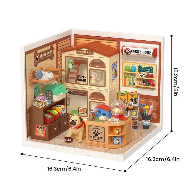 Rolife Pink Beauty Secret Super Creator DIY Miniature House Kit Model Kits for Adults to Build Home Desk Bookshelf Decoration