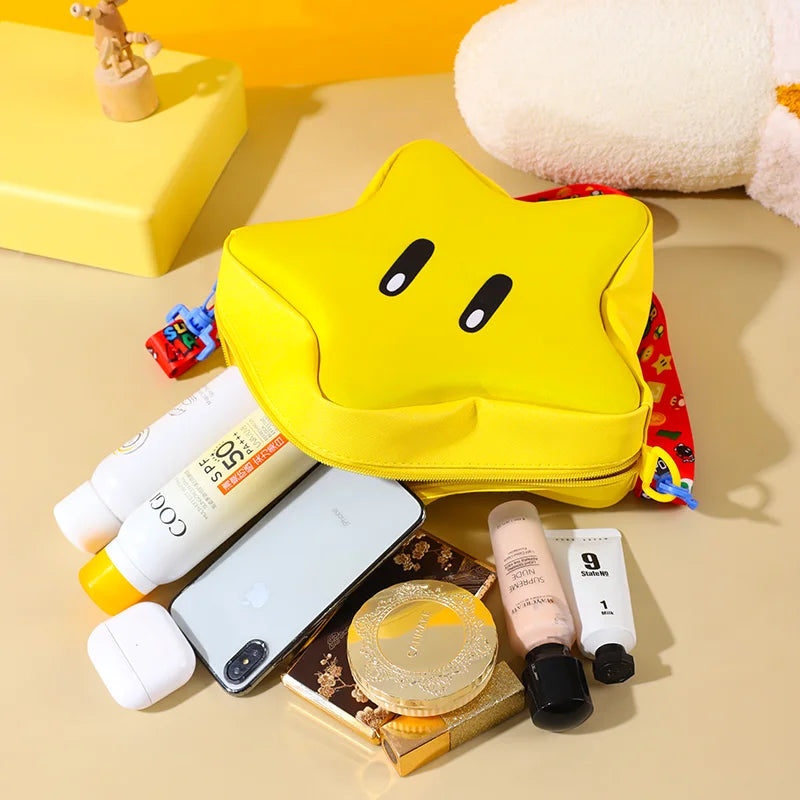 New Super Mario Yellow Big Eye Star Backpack Girl Fashion Bag Student Crossbody Bag Anime Peripheral Backpack Kid Christmas Gift