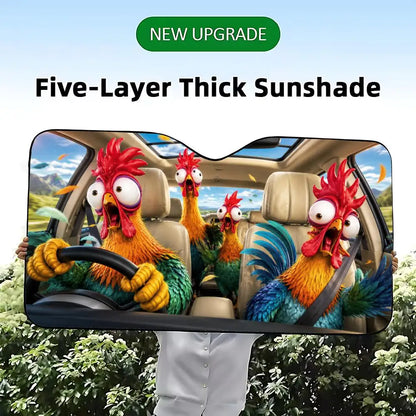 animal chicken Sun Visor Car Windshield Sun Visor - Foldable Universal Fit UV Block Heat Insulation Sunshade