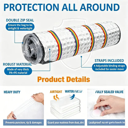 Mattress Vacuum Compression Bag for Latex Memory Foam 80% Space Saving Moving Storage Queen King Reusable Dustproof 2026