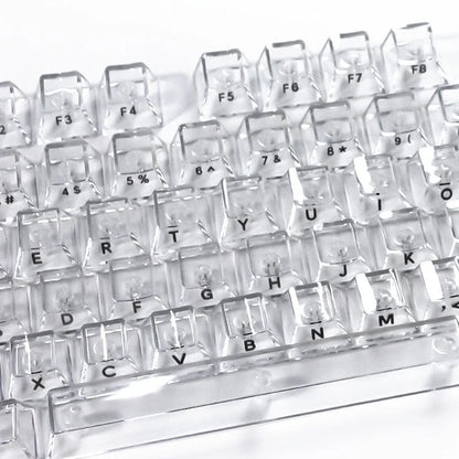 Crystal Transparent Cherry Profile Keycaps For Mechanical Gaming Keyboard ISO Enter PC Key Caps Side Carving Backlit RGB Keycap