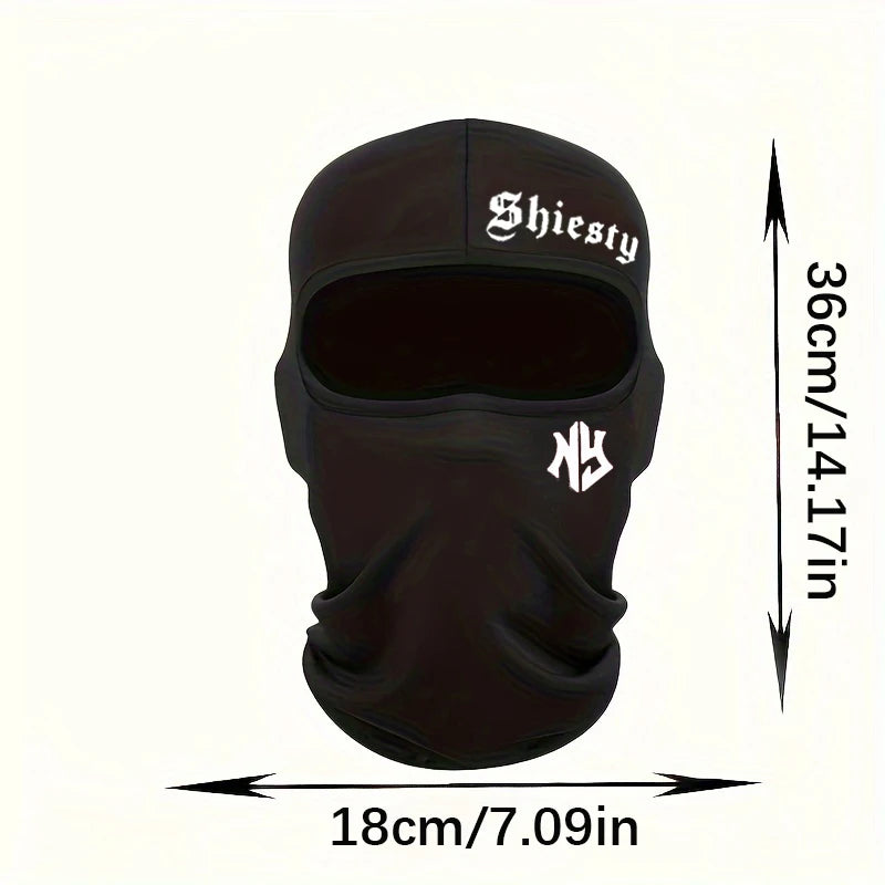 1/2/3/4pcs Simple Shiesty Print Balaclava Mask Hat, UV Protection Headgear For Outdoor Sports Cycling And Skiing