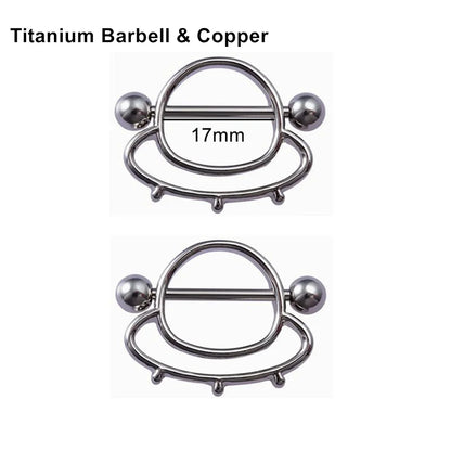 2Pcs 14G 16G Titanium Nipple Barbell For Women Men Gothic Punk Skull Alien Vampire Teeth Nipple Rings Body Meme Piercing Jewelry