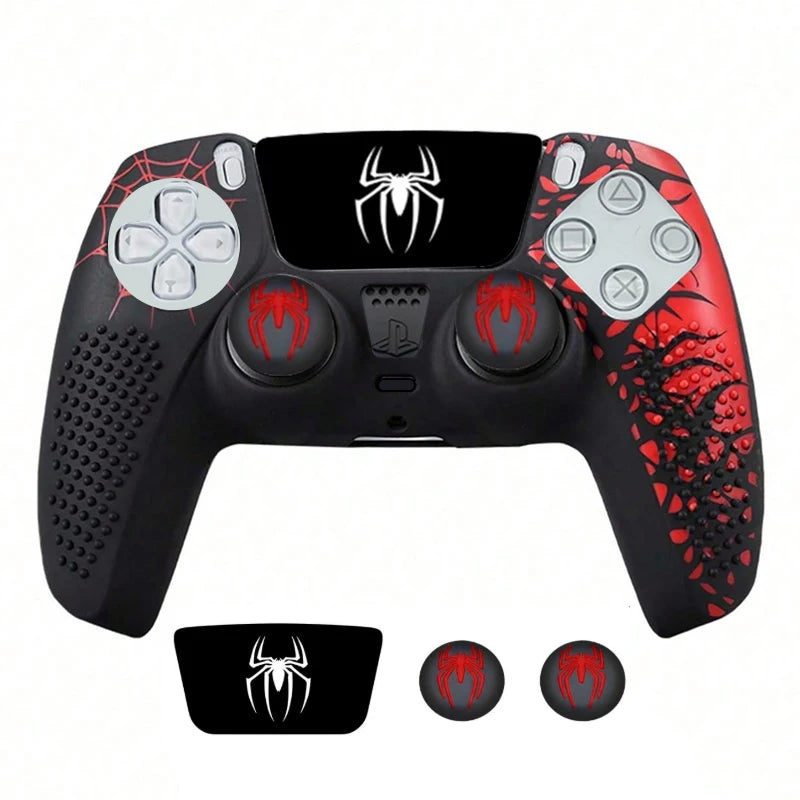 Anti-Slip Silicone PS5 Controller Cover Case Protective Skin with Thumb Grip Cap Sticker Compatible with PS5 Gaming Controller
