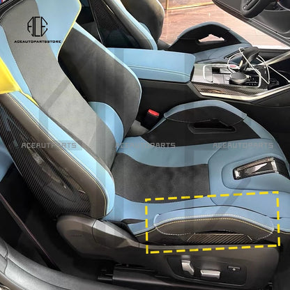 G8X M Carbon Bucket Seat Bolster Genuine Leather Protector For BMW G87 M2 G80 G81 M3 G82 G83 M4 F90 M5 F92 M8 Interior